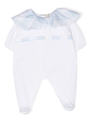 La Stupenderia checked ruffle-trim pajamas - White