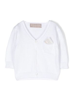 La Stupenderia chest-pocket cotton cardigan - White