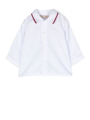 La Stupenderia contrast-collar long-sleeve shirt - White