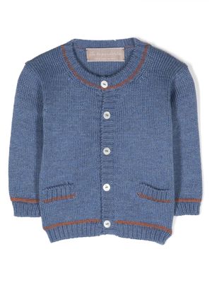 La Stupenderia contrasting-trim knitted cardigan - Blue