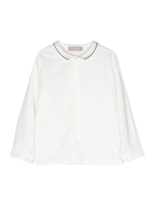 La Stupenderia contrasting-trim rounded-collar shirt - White