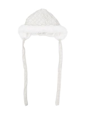 La Stupenderia crochet-knit self-tie bonnet - White