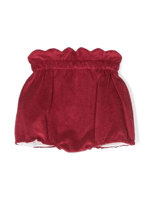 La Stupenderia elasticated-waist corduroy shorts - Red