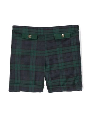 La Stupenderia elasticated-waist plaid check-print shorts - Green