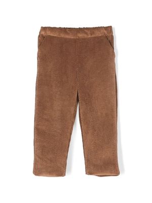 La Stupenderia elasticated-waistband cotton trousers - Brown