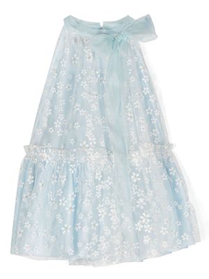 La Stupenderia Elsa floral-print tulle dress - Blue