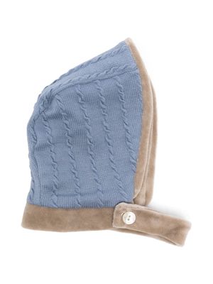 La Stupenderia faux-fur trim knitted hat - Blue