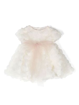 La Stupenderia floral-appliqué cotton dress - Neutrals