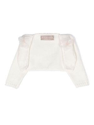 La Stupenderia floral-appliqué cropped cardigan - Neutrals