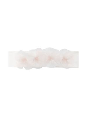 La Stupenderia floral-appliqué hair band - White