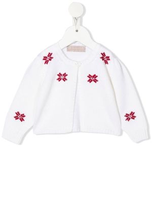 La Stupenderia floral knit cardigan - White