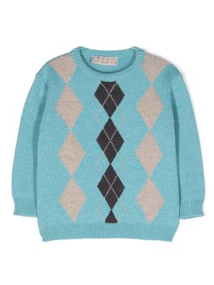 La Stupenderia graphic-print wool jumper - Blue