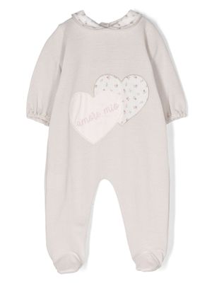 La Stupenderia heart-patch cotton pajamas - Neutrals