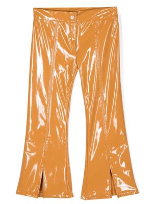 La Stupenderia high-shine finish bootcut trousers - Yellow
