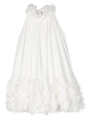 La Stupenderia lace-detail crepe dress - White