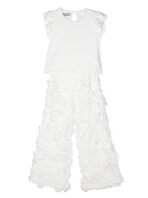 La Stupenderia lace-detailing trousers set - White