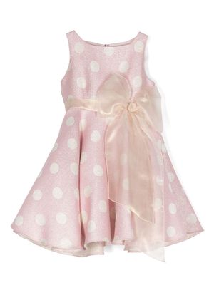 La Stupenderia polka-dot bow-detail dress - Pink