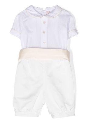 La Stupenderia rounded-collar cotton romper - White