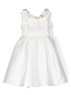 La Stupenderia ruffle-collar pleated dress - White