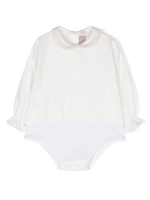 La Stupenderia ruffle-detailing cotton-blend bodysuit - White