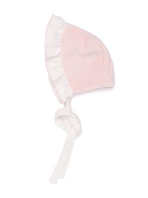 La Stupenderia ruffled chenille cotton bonnet - Pink