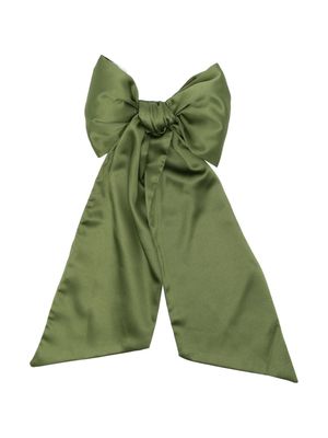 La Stupenderia satin-finish bow hair clip - Green