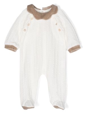 La Stupenderia scallop-collar textured pijama - White