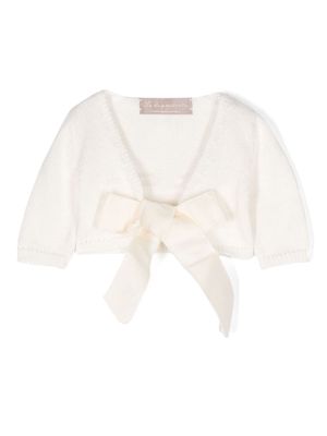 La Stupenderia self-tie cotton cardigan - Neutrals