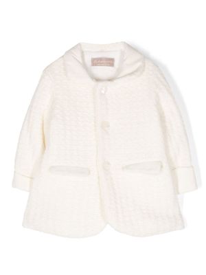 La Stupenderia single-breasted knitted coat - White