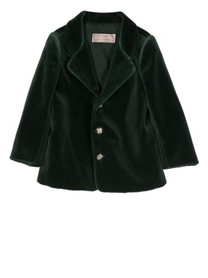 La Stupenderia single-breasted velour blazer - Green