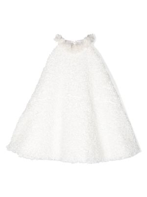 La Stupenderia sleeveless appliqué-petal dress - White