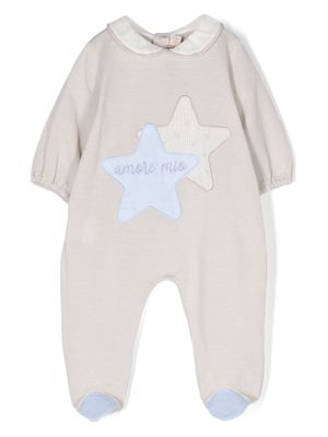 La Stupenderia stars-patch cotton pajamas - Neutrals