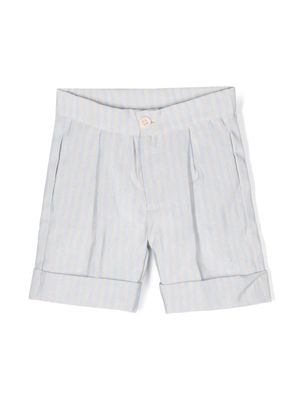 La Stupenderia stripe-pattern cotton shorts - Blue