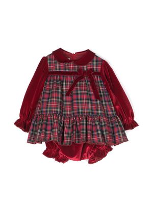 La Stupenderia tartan-check velour dress set - Red