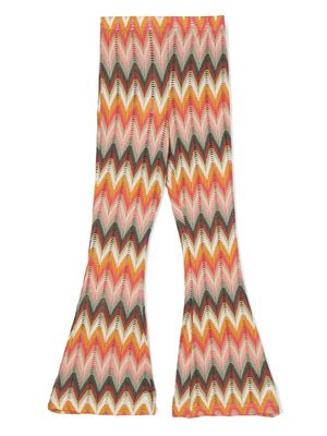 La Stupenderia zigzag flared trousers - Green