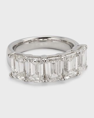 Lab Grown Diamond 18K White Gold Emerald-Cut Ring, Size 6