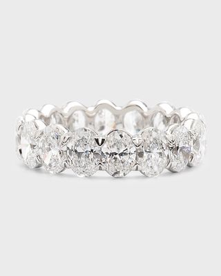 Lab Grown Diamond 18K White Gold Oval Eternity Ring, Size 6, 5.0tcw