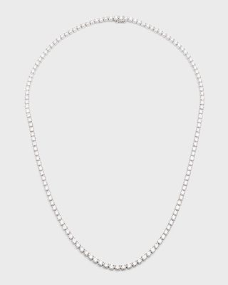 Lab Grown Diamond 18K White Gold Round Line Necklace, 24"L