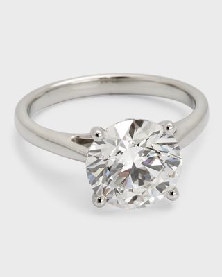 Lab Grown Diamond Platinum Round Solitaire Ring, Size 6, 3.0tcw