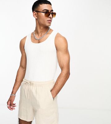 Labelrail x Stan & Tom pointelle square neck fitted tank top in white
