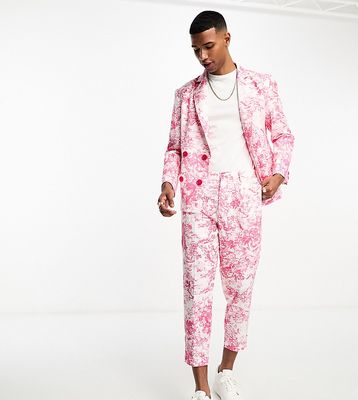 Labelrail x Stan & Tom toile print cropped tapered pants in pink - part of a set