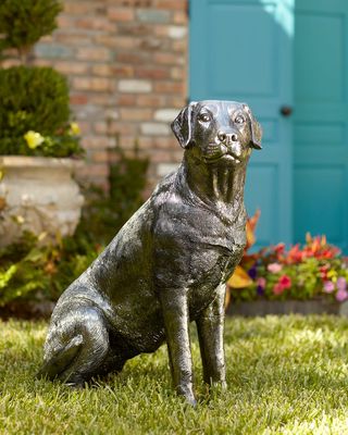 Labrador Retriever Dog Sculpture - Liquid Silver