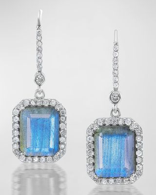 Labradorite and Diamond Drop Earrings