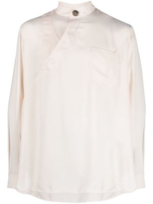 Labrum London Asymmetric long-sleeved shirt - Neutrals