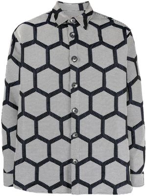 Labrum London Hexagon-pattern long-sleeve shirt - Blue