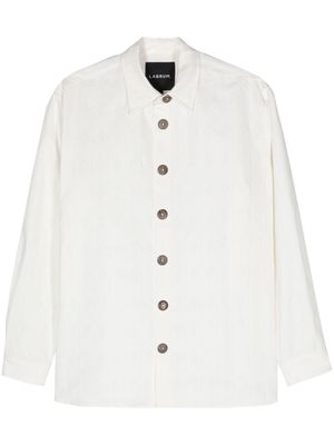 Labrum London monogram-jacquard button-up shirt - White