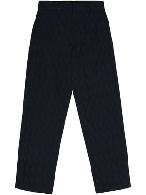 Labrum London monogram-jacquard straight-leg trousers - Blue