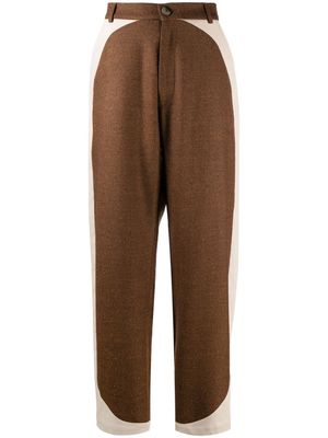 Labrum London panelled wide-leg trousers - Brown