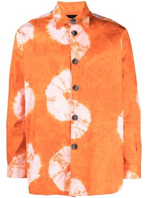 Labrum London tie-dye long-sleeve shirt - Orange