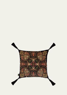 Labyrinth Velvet Medium Tassel Cushion